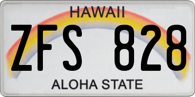 HI license plate ZFS828