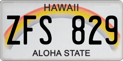 HI license plate ZFS829