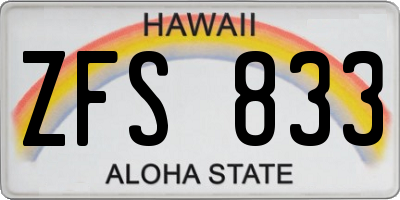 HI license plate ZFS833