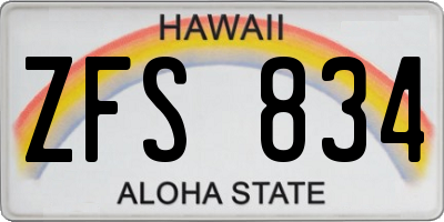HI license plate ZFS834