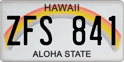 HI license plate ZFS841