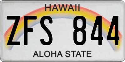 HI license plate ZFS844