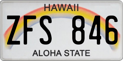 HI license plate ZFS846