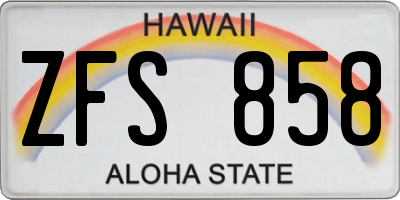 HI license plate ZFS858