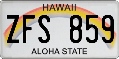 HI license plate ZFS859