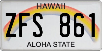 HI license plate ZFS861