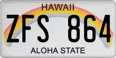 HI license plate ZFS864