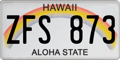 HI license plate ZFS873