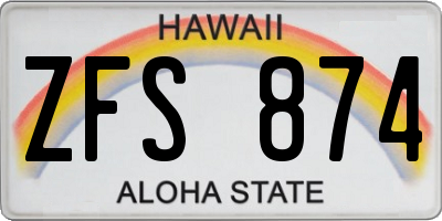 HI license plate ZFS874