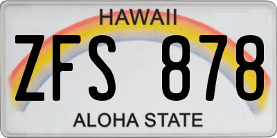 HI license plate ZFS878