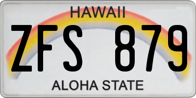HI license plate ZFS879