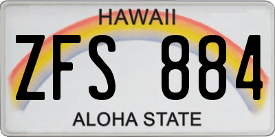 HI license plate ZFS884