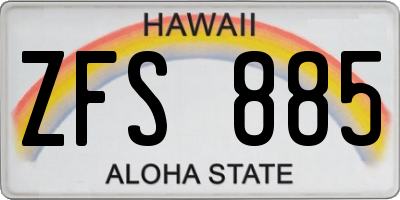 HI license plate ZFS885
