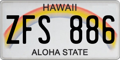 HI license plate ZFS886
