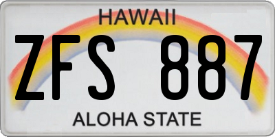 HI license plate ZFS887
