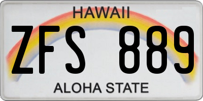 HI license plate ZFS889