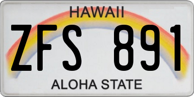 HI license plate ZFS891