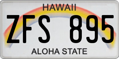 HI license plate ZFS895
