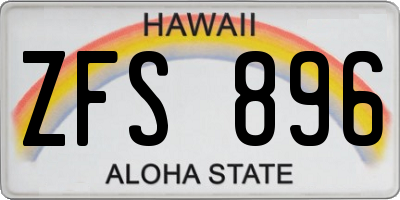 HI license plate ZFS896