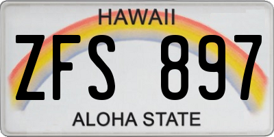 HI license plate ZFS897
