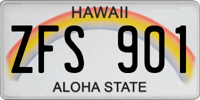 HI license plate ZFS901