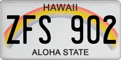 HI license plate ZFS902