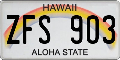 HI license plate ZFS903