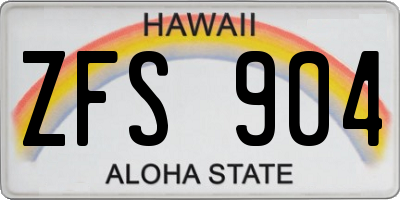 HI license plate ZFS904