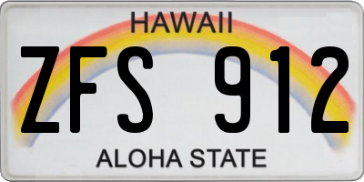 HI license plate ZFS912