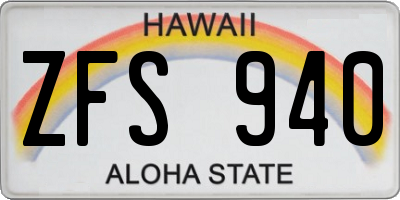 HI license plate ZFS940
