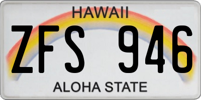 HI license plate ZFS946