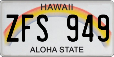 HI license plate ZFS949