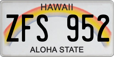 HI license plate ZFS952
