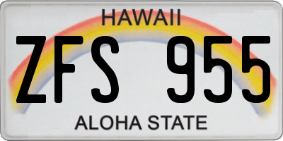 HI license plate ZFS955