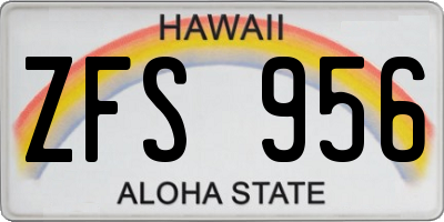 HI license plate ZFS956
