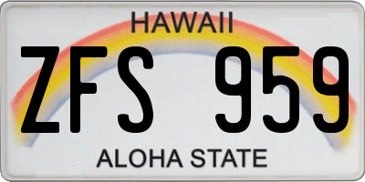 HI license plate ZFS959