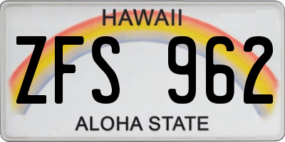 HI license plate ZFS962