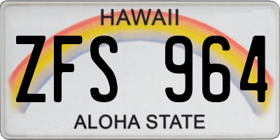 HI license plate ZFS964