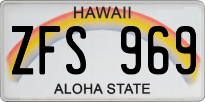 HI license plate ZFS969