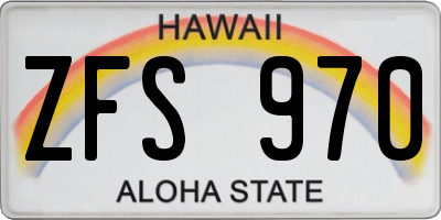 HI license plate ZFS970