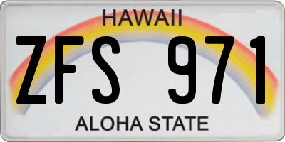 HI license plate ZFS971