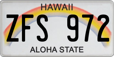 HI license plate ZFS972