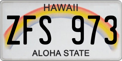 HI license plate ZFS973