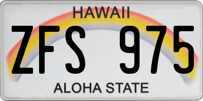 HI license plate ZFS975