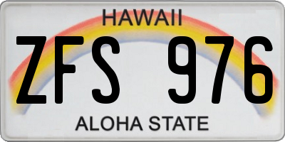 HI license plate ZFS976