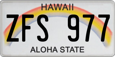 HI license plate ZFS977