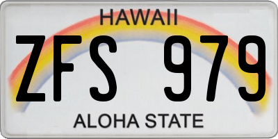 HI license plate ZFS979