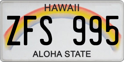HI license plate ZFS995