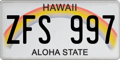 HI license plate ZFS997