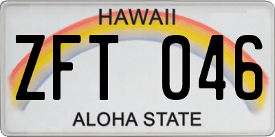 HI license plate ZFT046